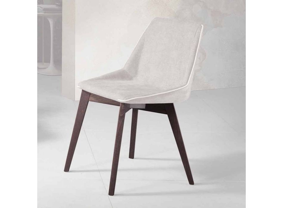 Vardagsstol i tyg och modernt trä tillverkat i Italien, Oriella Viadurini