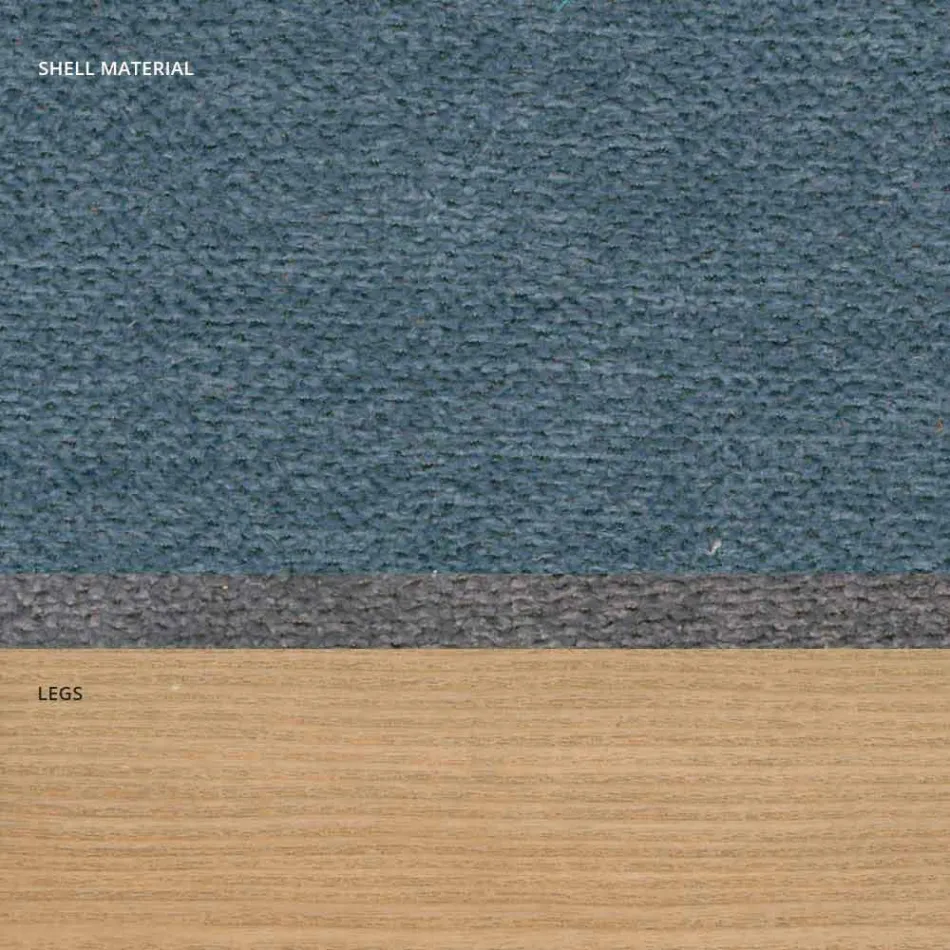 Vardagsstol i tyg och modernt trä tillverkat i Italien, Oriella Viadurini