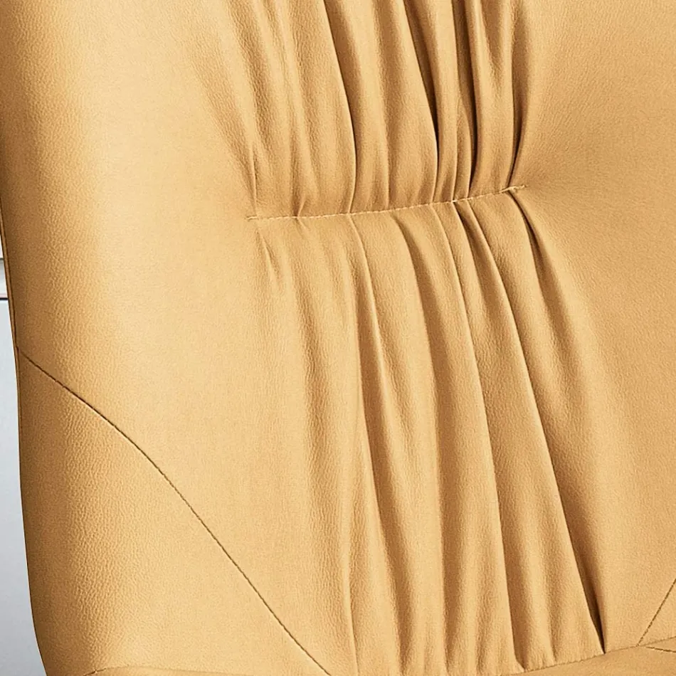 Vardagsrumsstol i fibertyg med lädereffekt och metall Tillverkad i Italien - Gohan Viadurini