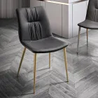 Vardagsrumsstol i fibertyg med lädereffekt och metall Tillverkad i Italien - Gohan Viadurini