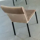 Vardagsrumsstol i fläckbeständig sammet och svart struktur - Haroon Viadurini