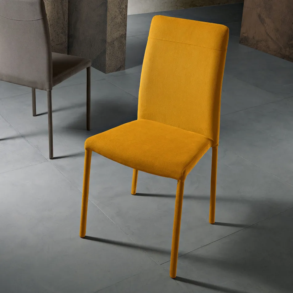 Vardagsrumsstol helt klädd i Made in Italy-tyg - Lorelai Viadurini