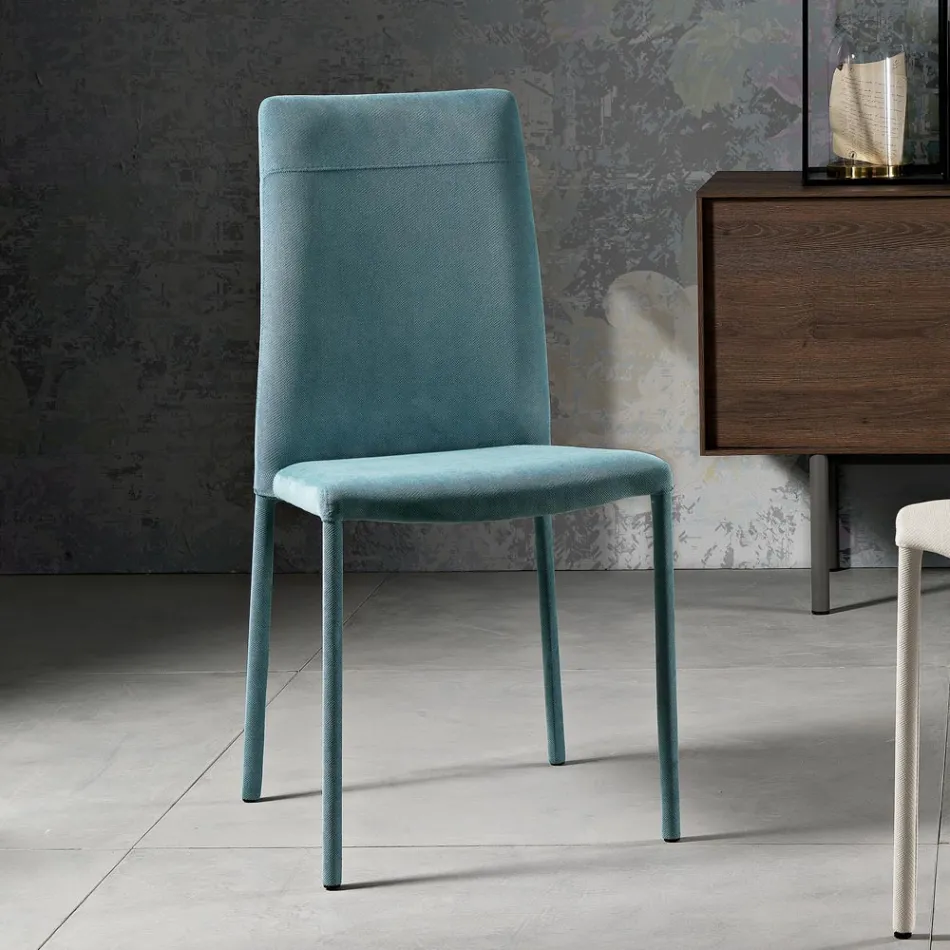 Vardagsrumsstol helt klädd i Made in Italy-tyg - Lorelai Viadurini