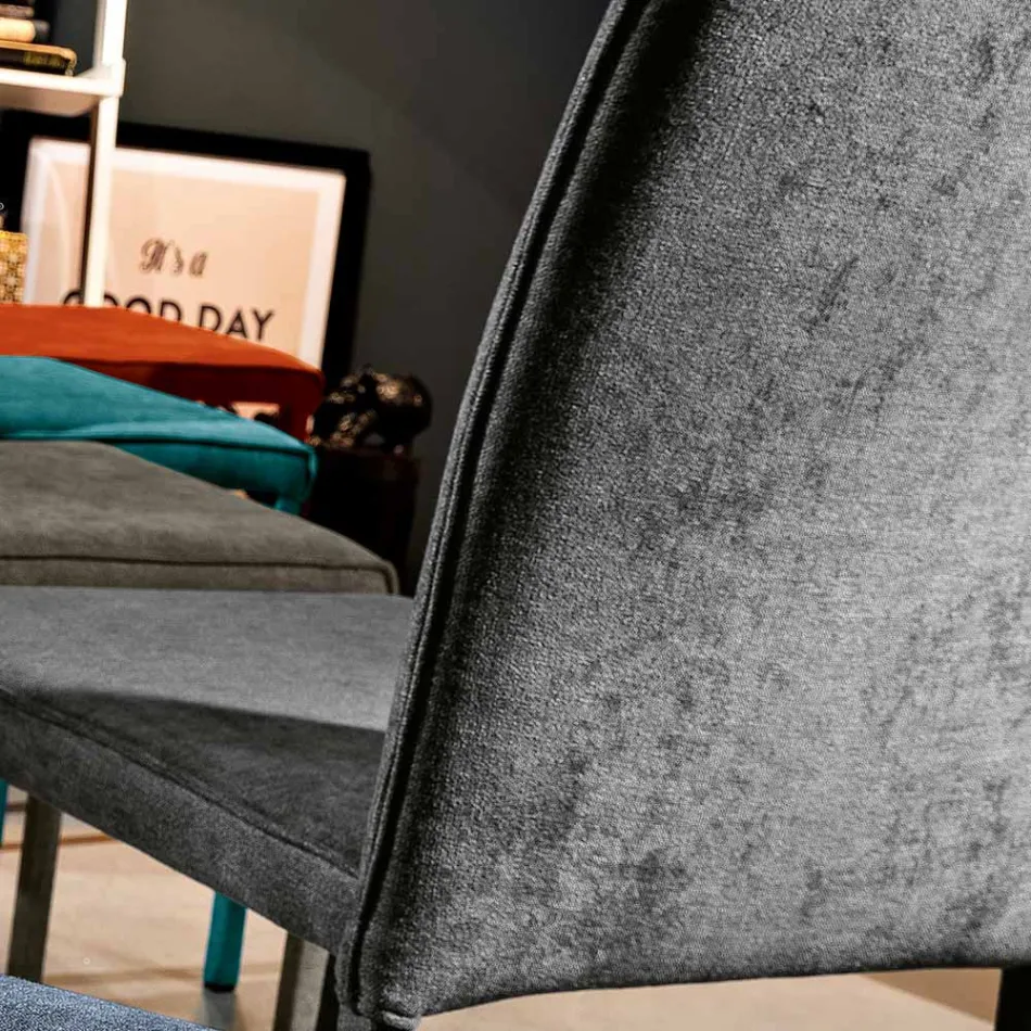 Vardagsrumsstol helt klädd i Made in Italy Tyg - Rosetta Viadurini