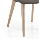 Vardagsrumsstol klädd i tyg och bendesign av ask - Florinda Viadurini
