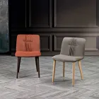 Vardagsrumsstol klädd i tyg och bendesign av ask - Florinda Viadurini