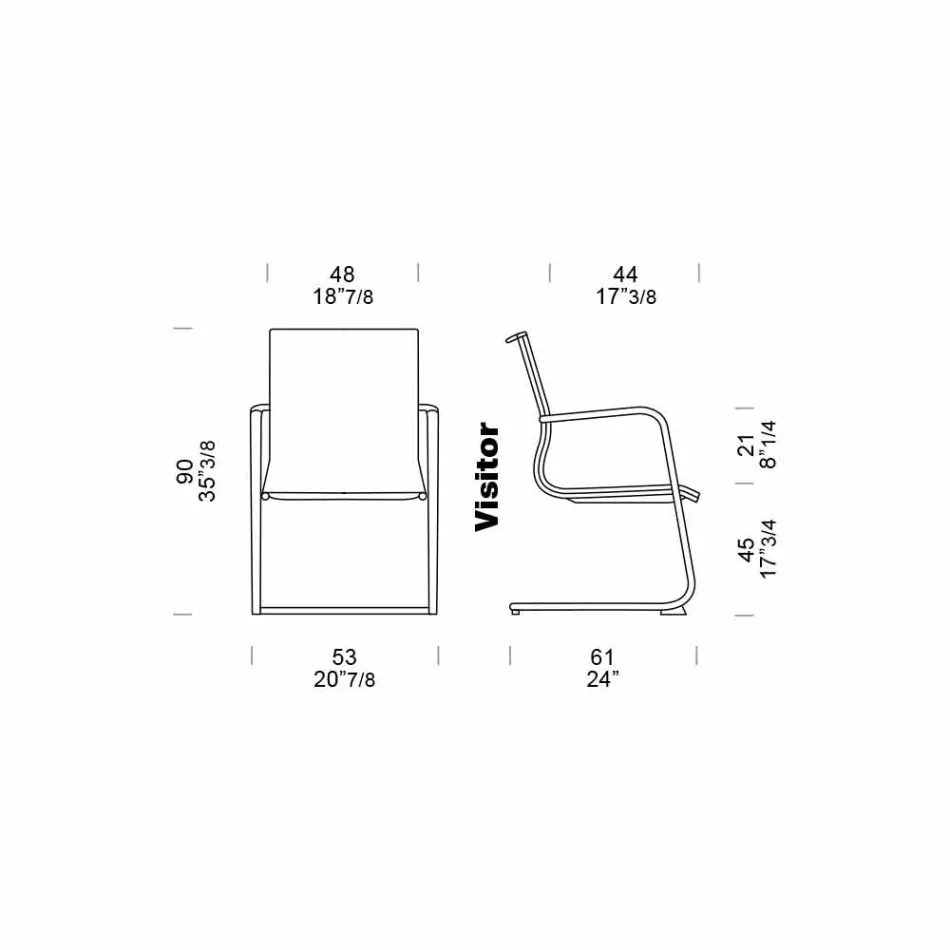 Ergonomisk kontorsstol med släde och armstöd tillverkade i Italien - Filanna Viadurini
