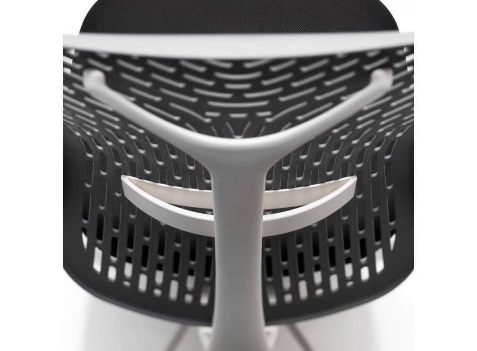 Ergonomisk och svängbar kontorsstol med armstöd och vit struktur - Fulvio Viadurini