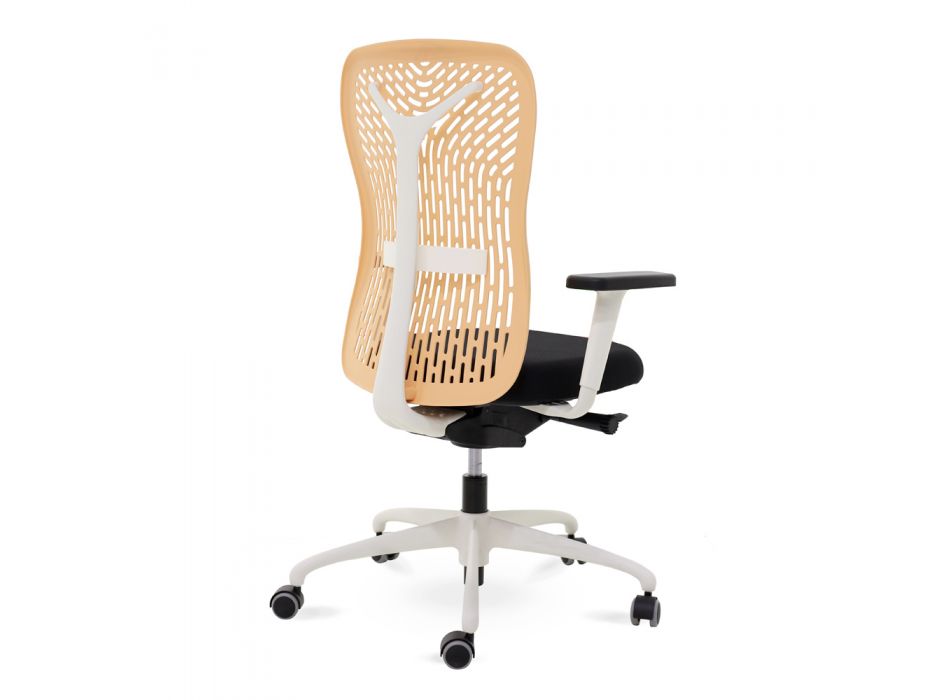 Ergonomisk och svängbar kontorsstol med armstöd och vit struktur - Fulvio Viadurini