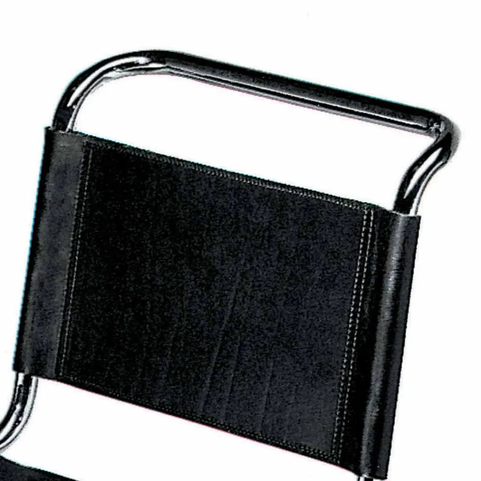 Kontorsstol i läder med förkromad stålkonstruktion tillverkad i Italien - Elite Viadurini