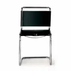 Kontorsstol i läder med förkromad stålkonstruktion tillverkad i Italien - Elite Viadurini