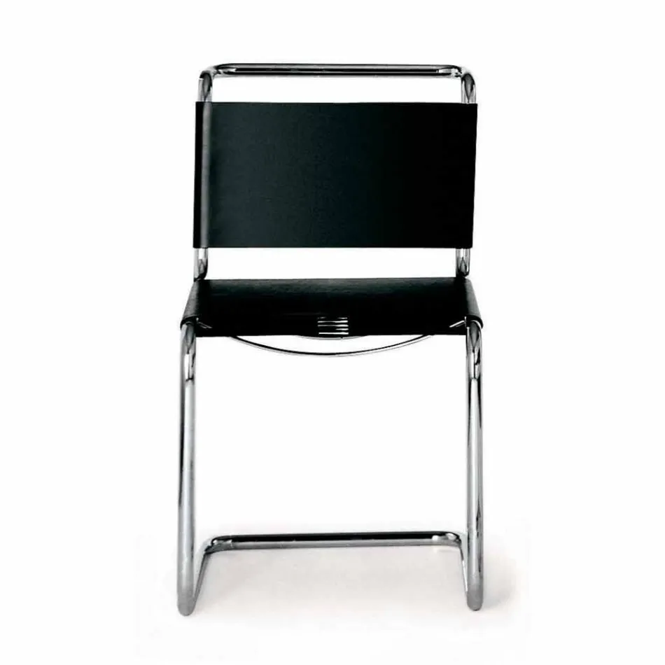 Kontorsstol i läder med förkromad stålkonstruktion tillverkad i Italien - Elite Viadurini