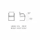 Kontorsstol i läder med krom stålkonstruktion tillverkad i Italien - kvarts Viadurini