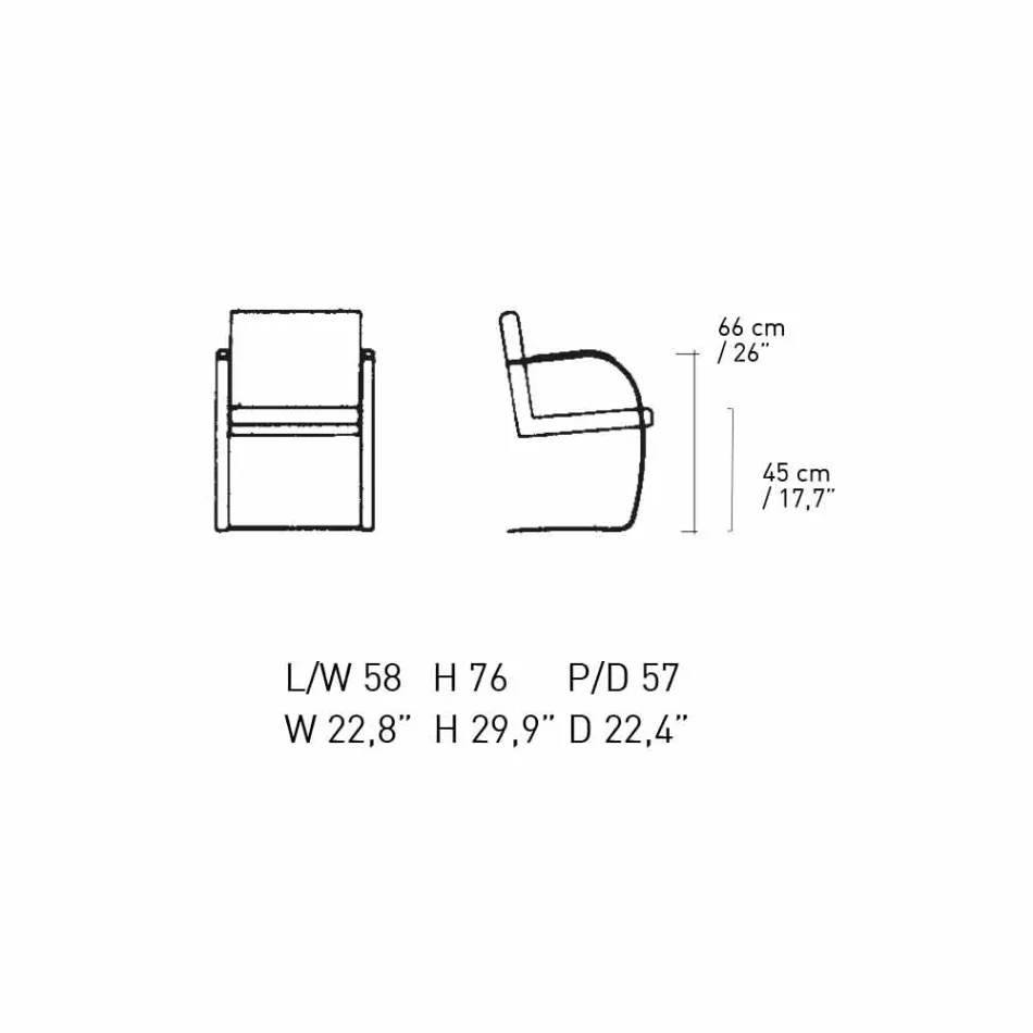 Kontorsstol i läder med krom stålkonstruktion tillverkad i Italien - kvarts Viadurini