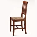 Klassisk designstol i trä och halmsits Tillverkad i Italien - Dorina