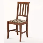 Klassisk designstol i trä och sits i tyg Made in Italy - Dorina Viadurini