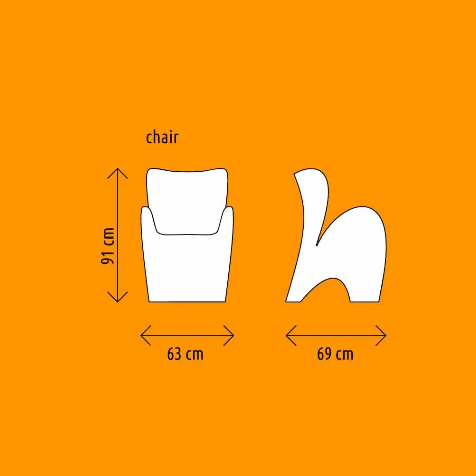 Designstol för inomhus eller utomhus i färgad plast 2 delar - Lily av Myyour Viadurini