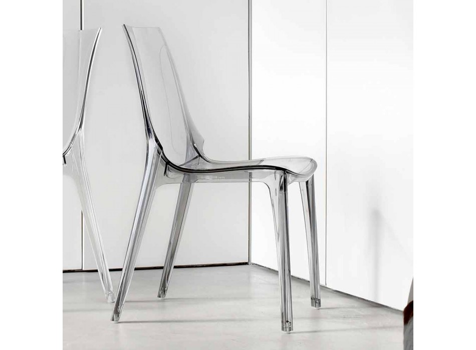 Modern designstol, helt i polykarbonat - Gilda Viadurini