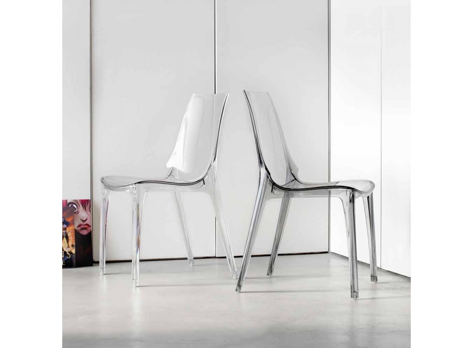 Modern designstol, helt i polykarbonat - Gilda Viadurini
