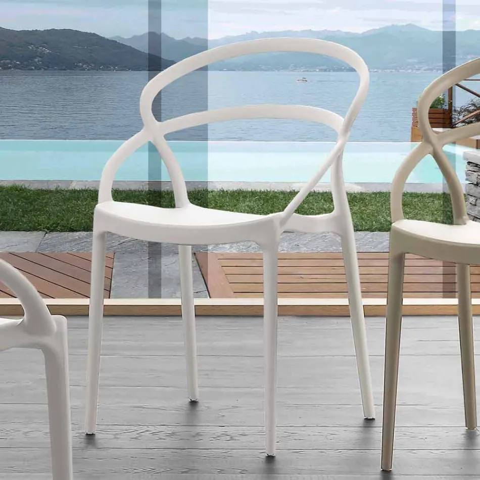 Modern designstol i polypropen tillverkad i Italien Pavia Viadurini