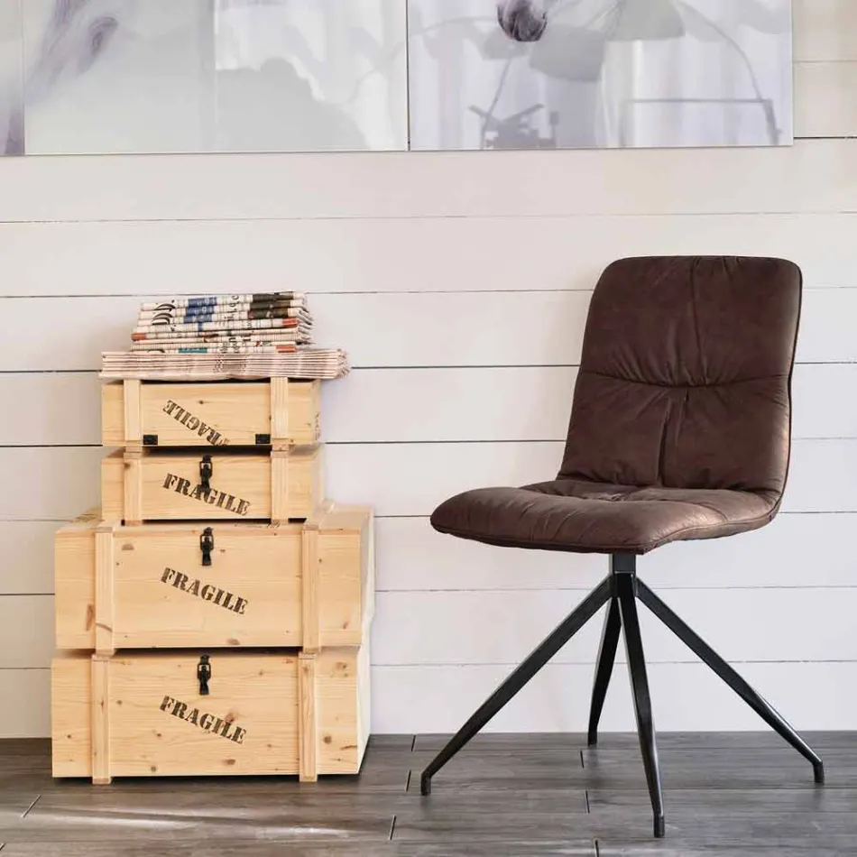 Stol modern design klädd i tyg Chiara Viadurini