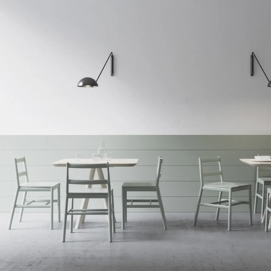 Högkvalitativ stol i massivt bokträ Tillverkad i Italien, 2 delar - Nora Viadurini