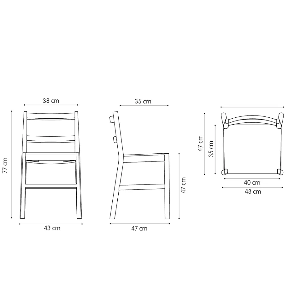 Högkvalitativ stol i massivt bokträ Tillverkad i Italien, 2 delar - Nora Viadurini