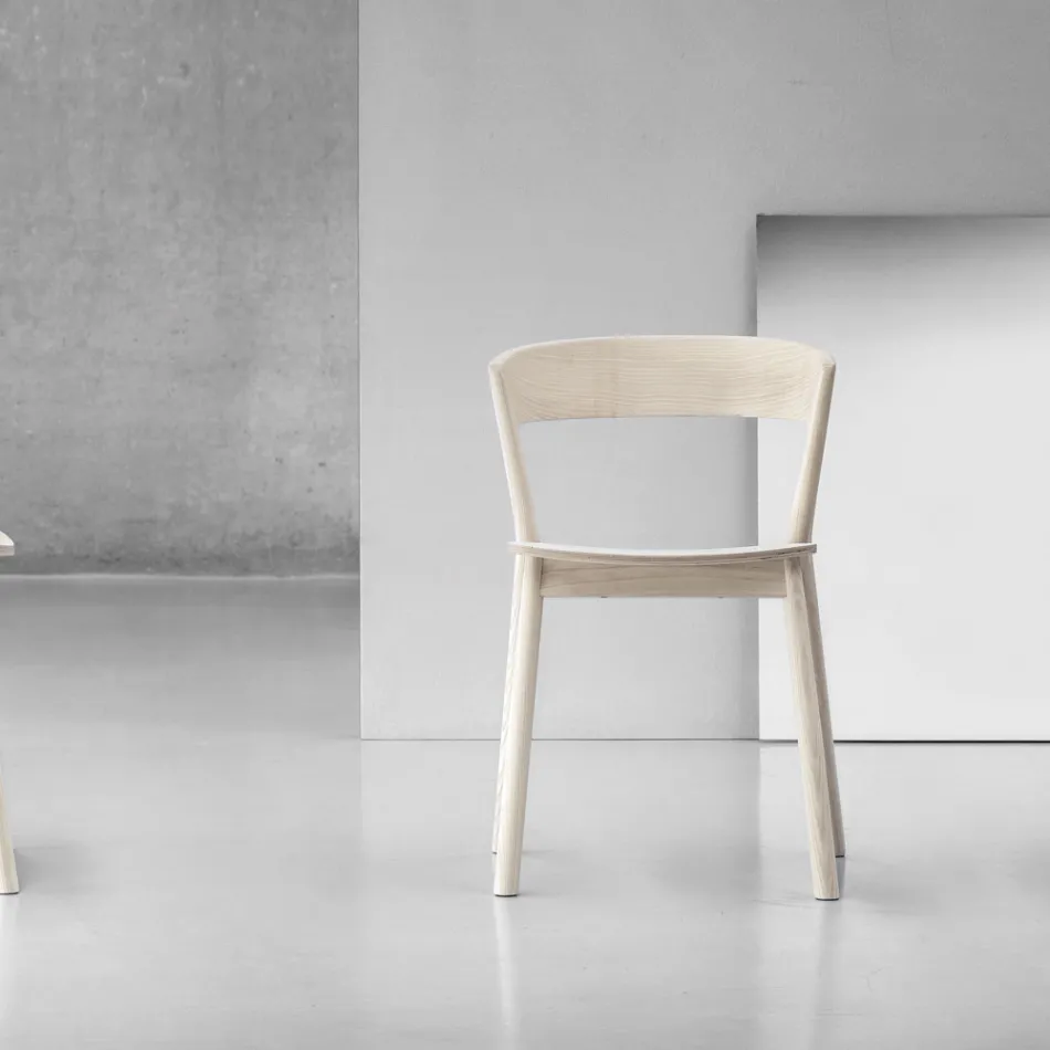 Högkvalitativ stol i ask Trä Tillverkad i Italien, 2 delar - Oslo Viadurini