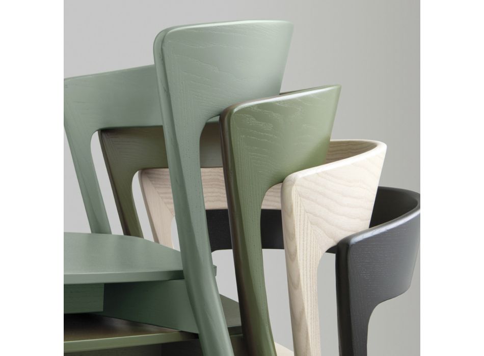 Högkvalitativ stol i ask Trä Tillverkad i Italien, 2 delar - Oslo Viadurini