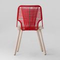Högkvalitativ stol i trä, metall och rep tillverkad i Italien, 2 stycken - Mandal