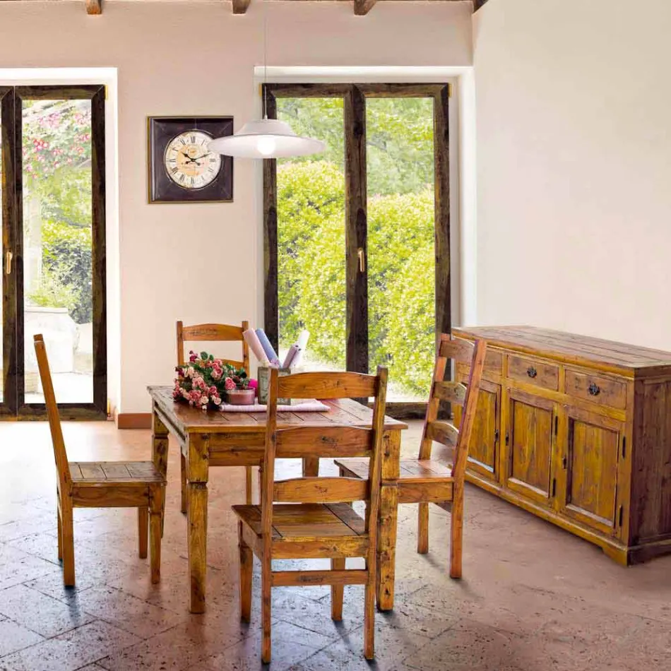 Klassisk designstol i massivt akaciaträ Homemotion - Moritz Viadurini