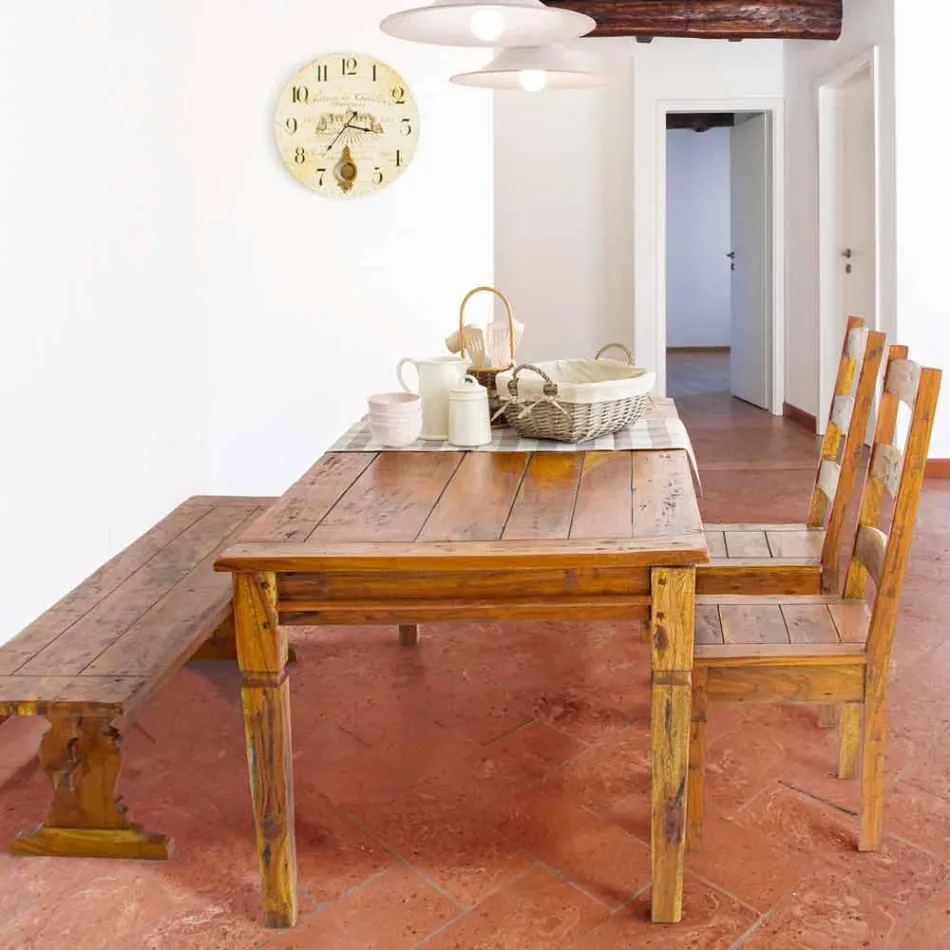 Klassisk designstol i massivt akaciaträ Homemotion - Moritz Viadurini