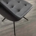 Klädd quiltad designstol i tyg eller eco nabuk Venezia Viadurini