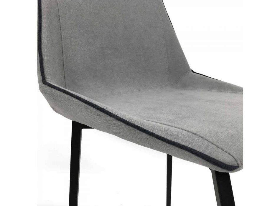 Designstol i tyg med fyrkantiga ben tillverkad i Italien, 4 stycken - Oriella Viadurini