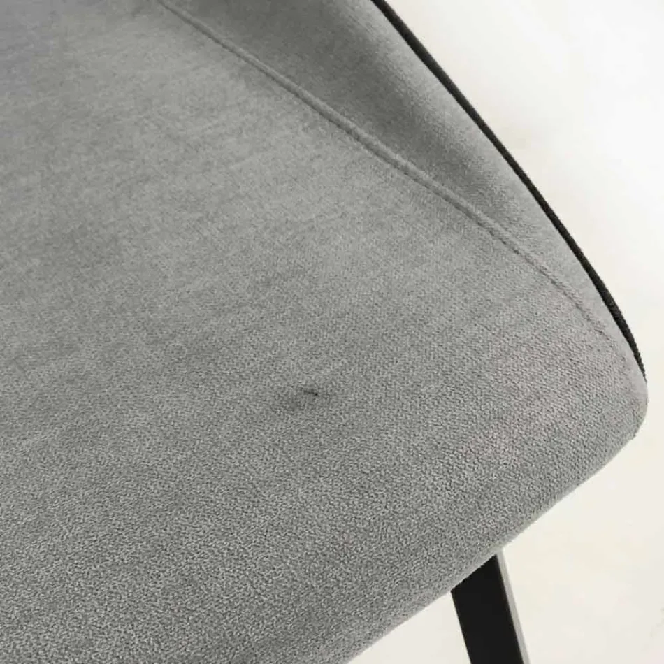 Designstol i tyg med fyrkantiga ben tillverkad i Italien, 4 stycken - Oriella Viadurini