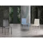 Elegant modern designstol i färgat konstläder för vardagsrummet - Grenger Viadurini