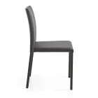 Elegant modern designstol i färgat konstläder för vardagsrummet - Grenger Viadurini