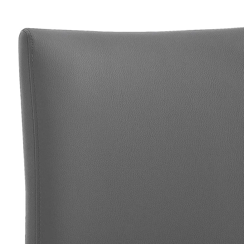 Elegant modern designstol i färgat konstläder för vardagsrummet - Grenger Viadurini