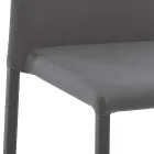 Elegant modern designstol i färgat konstläder för vardagsrummet - Grenger Viadurini