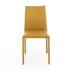 Elegant modern designstol i färgat konstläder för vardagsrummet - Grenger Viadurini