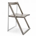 Fällbar designstol i aluminium och bokträ tillverkad i Italien, 2 stycken - Skip