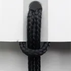 Lyxstol med armstöd i blekt bok och rep Tillverkad i Italien - Nora Viadurini