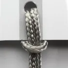 Lyxstol med armstöd i blekt bok och rep Tillverkad i Italien - Nora Viadurini