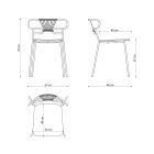 Lyxig stapelbar stol i metall och polyuretan Tillverkad i Italien 2 delar - Trosa Viadurini