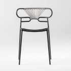 Lyxig stapelbar stol i metall och polyuretan Tillverkad i Italien 2 delar - Trosa Viadurini