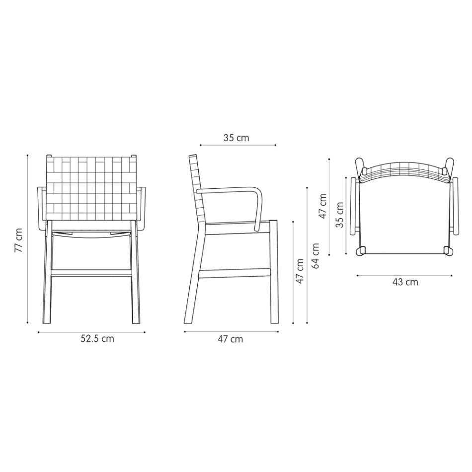 Lyxstol i beigelackerad bok och vävt läder Tillverkad i Italien - Nora Viadurini