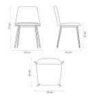 Lyxig läderstol med metallben tillverkad i Italien, 2 delar - Molde Viadurini