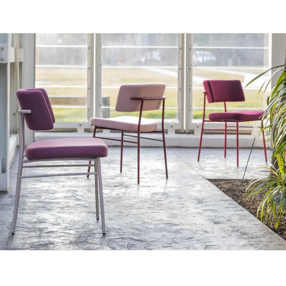 Lyxig tygstol med metallunderrede Tillverkad i Italien, 2 delar - Alaska Viadurini