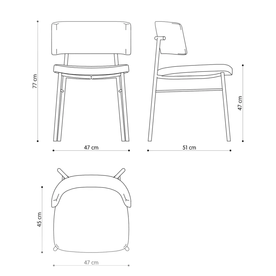 Lyxig tygstol med metallunderrede Tillverkad i Italien, 2 delar - Alaska Viadurini