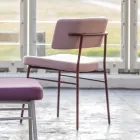 Lyxig tygstol med metallunderrede Tillverkad i Italien, 2 delar - Alaska Viadurini